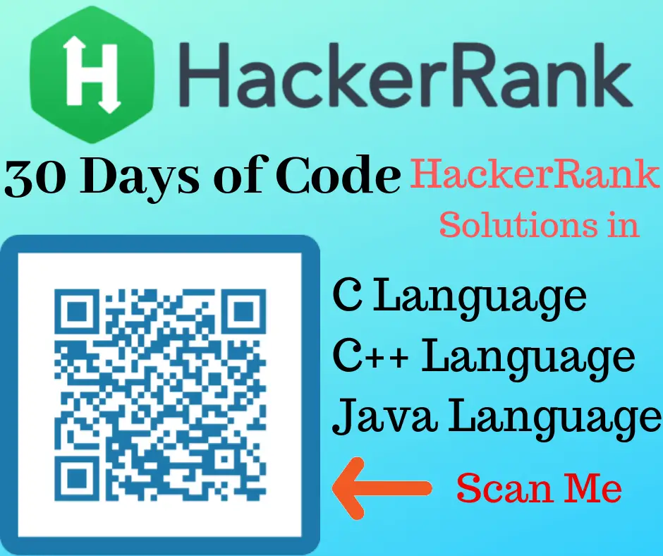 30 Days of Code Solutions HackerRank