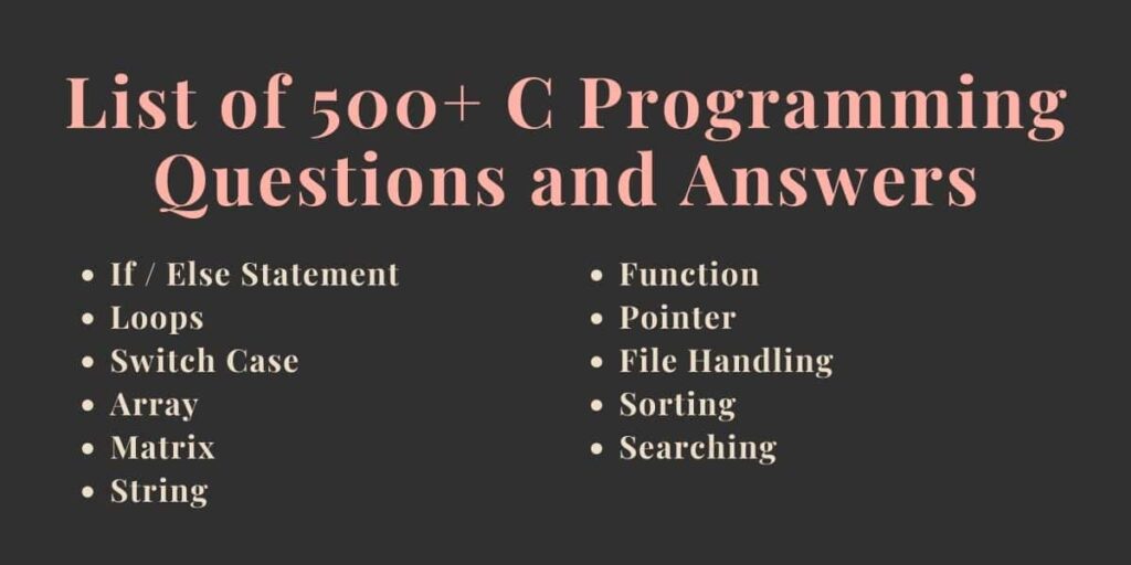 C Programming Questions and Answers PDF